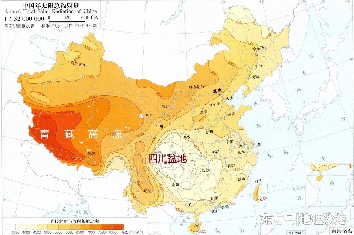 为什么青藏高原和四川盆地接近，但年太阳辐射总量却相差悬殊？308 / 作者:aquila00 / 帖子ID:54183